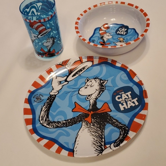 CAT IN THE HAT 3 piece dinnerware sets - Picture 3 of 9